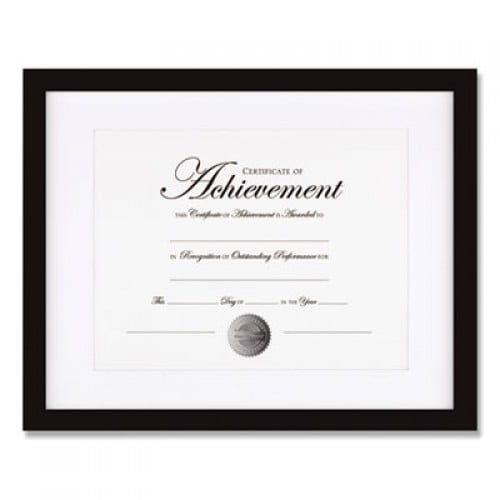 DAX Wood Gallery Frame with Beveled Mat, 11 x 14, Black (NDWG1114BT