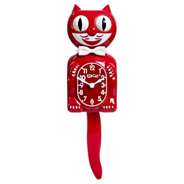 Classic Red Kit Cat Clock 15.5" Full Size Kit-Cat Klock with Moving Eyes and Tail Retro Style