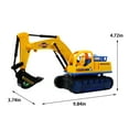 thumbnail image 4 of Excavator Toy Truck with LED Lights | Universal Directional Wheels | Construction Vehicle | Plastic Engineering Car | Yellow | 9.8x3.7x5.9 in | 1 Pack, 4 of 8
