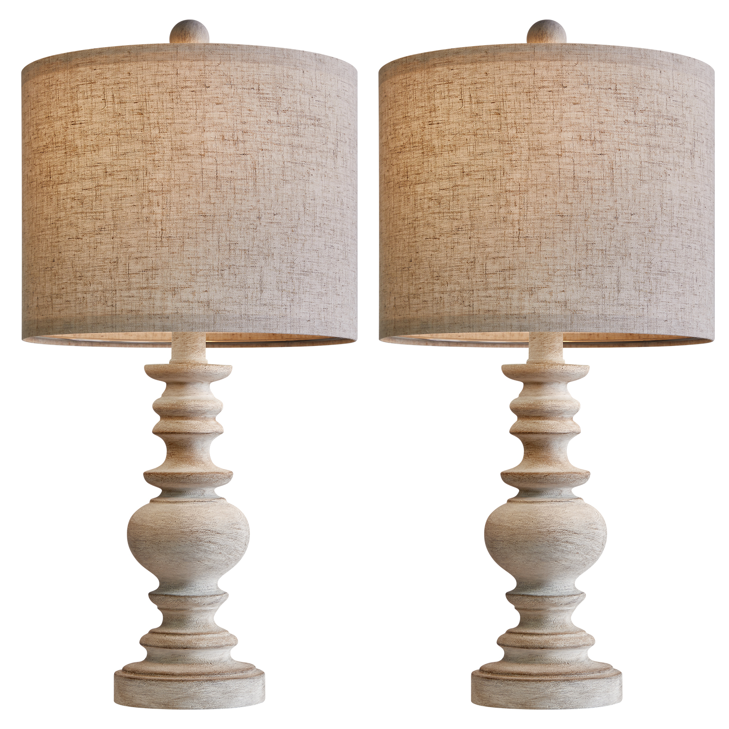 Oneach 20" Resin Table Lamps Set of 2, Farmhouse Bedside photo 7