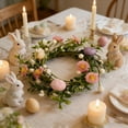 thumbnail image 4 of Easter Egg & Flower Candle Wreath Ring - Artificial Floral Candle Ring for Centerpieces, Candelabra, and Spring Table Decorations, 4 of 6