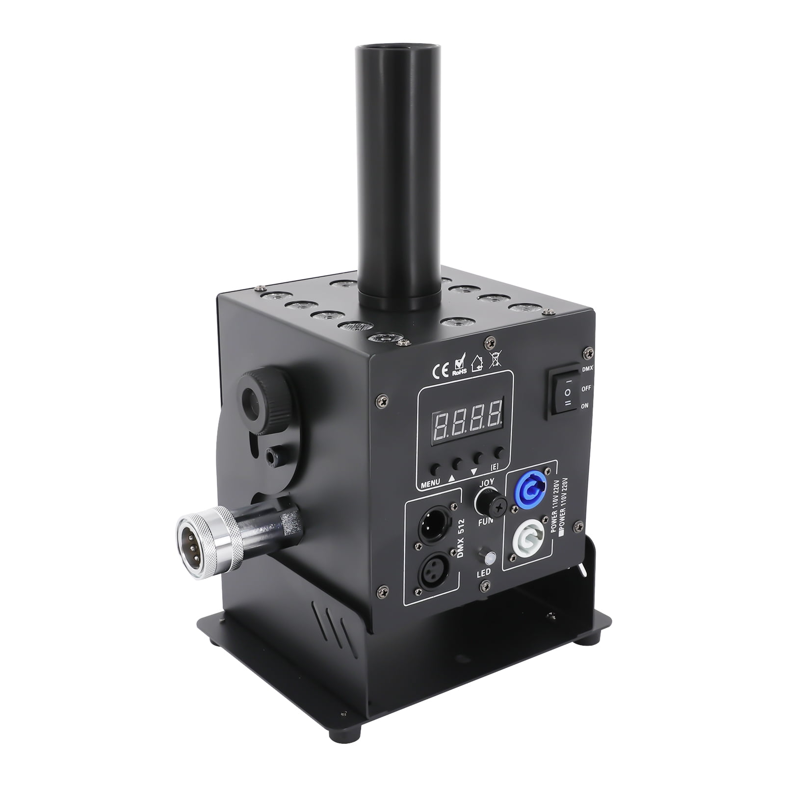 Professional DMX LED CO2 Jet Machine 250W Smoke Effect with 7-Color Light 12x3W LEDs for Stage, Bar