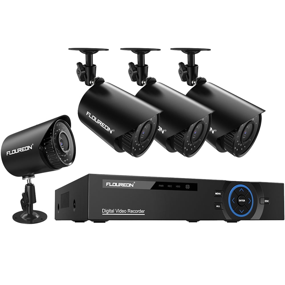 Home Security Camera System, FLOUREON Outdoor Security Wired Surveillance Cameras with 4CH 720P