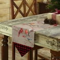 thumbnail image 3 of Table Runner Dresser Scarves Christmas Cardinal Bird on Linen Cotton Linen Burlap Table Cover Black and Red Checker Grid Table Runners for Family Kitchen Dining Holiday Party Banquet Decor, 3 of 5