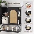 thumbnail image 5 of VEANERWOOD Rattan Bathroom Wall Storage Cabinet with Double Doors and Adjustable Shelves, Medicine Wall Storage Cabinet for Kitchen, Toilet, Bathroom, 5 of 9