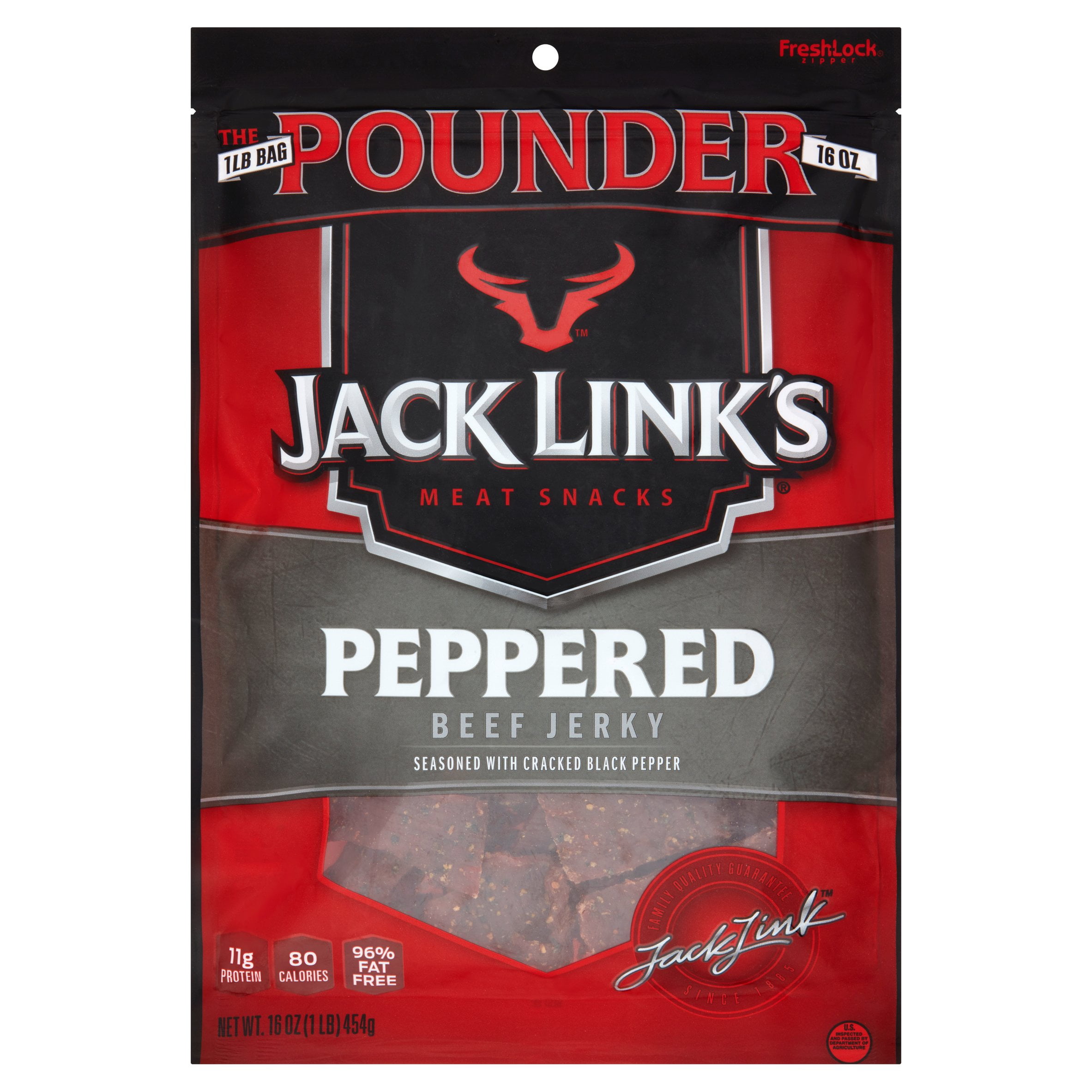 16OZ Jack Links Beef Jerky PEPPERED by Link Snacks, Inc.