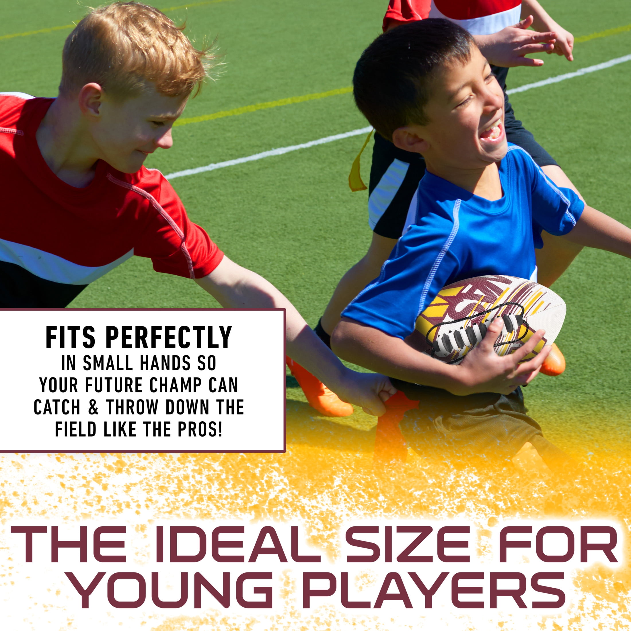 Franklin Sports NFL Washington Commanders Football - Youth Mini Football - 8.5" Football- SPACELACE Easy Grip Texture-  Perfect for Kids !