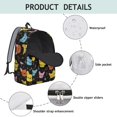 thumbnail image 4 of French Bulldog and Music Note Backpack for School, Cute School Bag with Adjustable Shoulder Straps and Padded Back, 15.7"x11.8"x5.5", 4 of 5