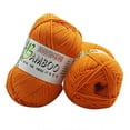 thumbnail image 2 of UNLLLL 100% Bamboo Warm Soft Wool Yarn, Natural Knitting Crochet Yarn, Tencel Bamboo Charcoal Cotton Yarn, for Hand Knitting and Crocheting (Orange, 1.76 OZ), 2 of 4