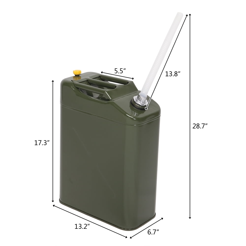 Jerry Can - 10 Liter, Metal, Green NATO Spec, Made in Europe