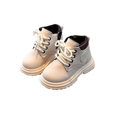 

Rockomi Kids Non-Slip Combat Booties Side Zipper Work Boot Walking Outdoor Breathable Round Toe Beige 12C