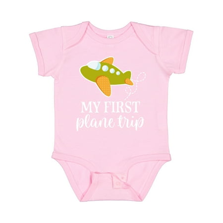 

Inktastic My First Plane Trip Airplane Travel Gift Baby Boy or Baby Girl Bodysuit