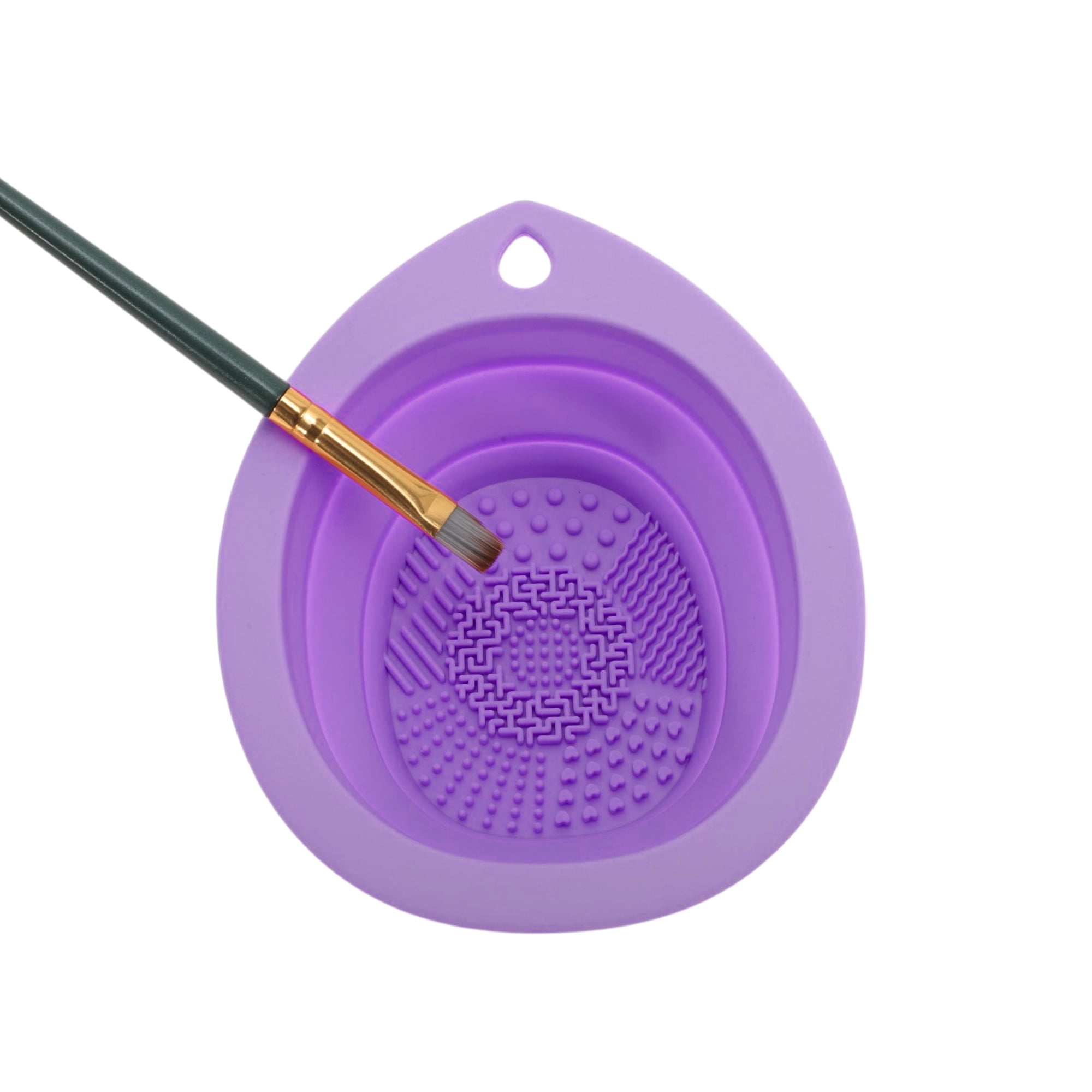 Unique Bargains Teardrop Shape Makeup Brush Cleaning Mat 1 Pc Purple