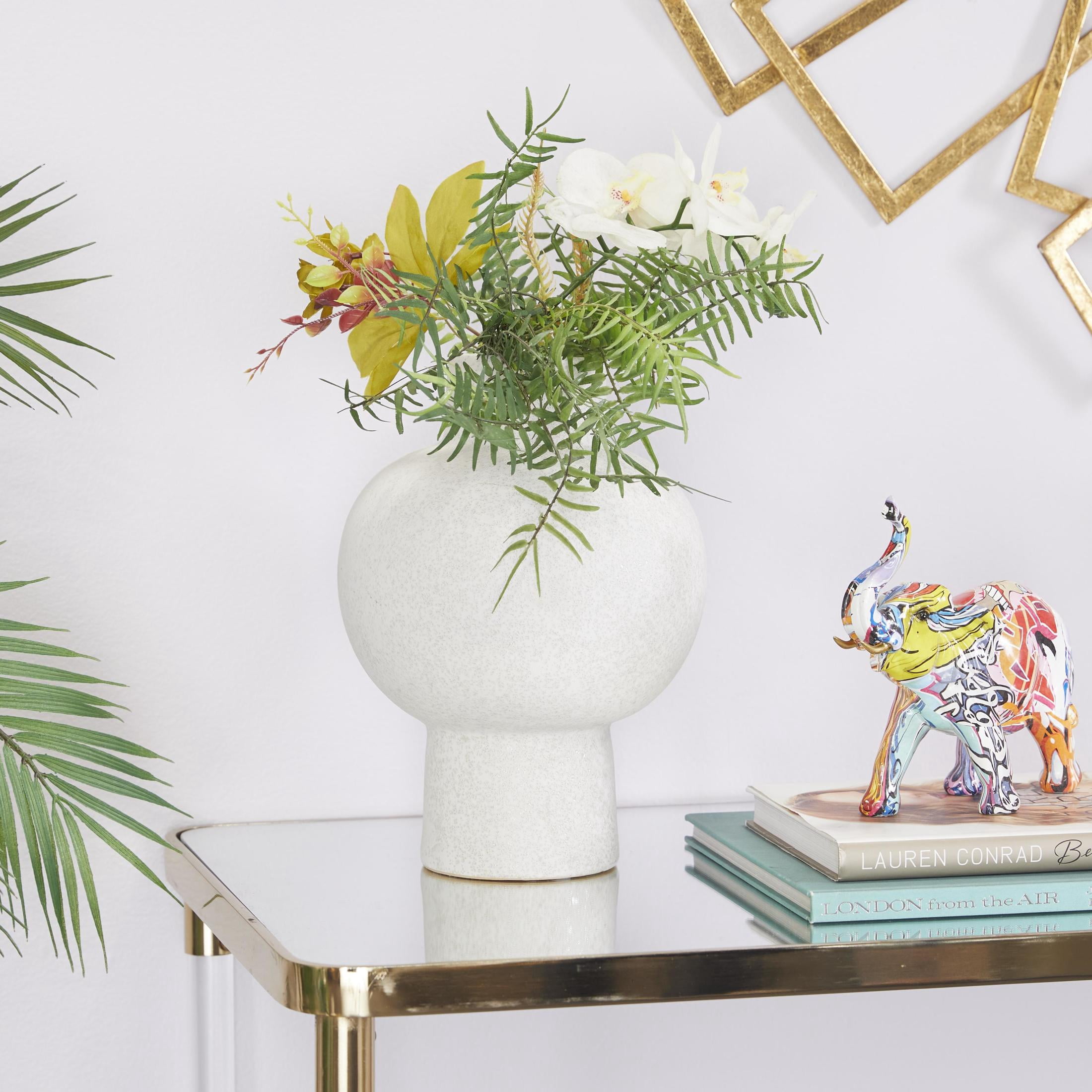 CosmoLiving by Cosmopolitan 12" Handmade White Ceramic Vase