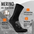 thumbnail image 2 of JSPA Brand Men Women Soft Warm Merino Wool Blend Hunting Hiking Socks 4 Pack, Large, Black, 2 of 6