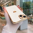 thumbnail image 2 of Compatible with iPhone 13 Case for Women Girl Cute Love-Heart Luxury Bling Plating Soft Back Cover Raised Full Camera Protection Bumper Silicone Shockproof Phone Case for iPhone 13, White, 2 of 14