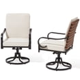 thumbnail image 2 of BUPPLEE Swivel Wicker Patio Dining Chairs Set of 2, Metal Frame Outdoor Chairs with Cushions for Garden Backyard, Beige & Gray, 2 of 9