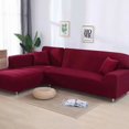 thumbnail image 1 of Elastic Solid Color Sofa Cover L Shaped Corner Couch Slipcover 1 2 3 4 Seater Chair Protector for Living Room, 1 of 7