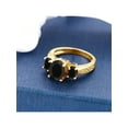 thumbnail image 3 of Gem Stone King 18K Yellow Gold Plated Silver Black Onyx 3 Stone Ring for Women (2.41 Cttw, Gemstone Birthstone, Available in Size 5, 6, 7, 8, 9), 3 of 6