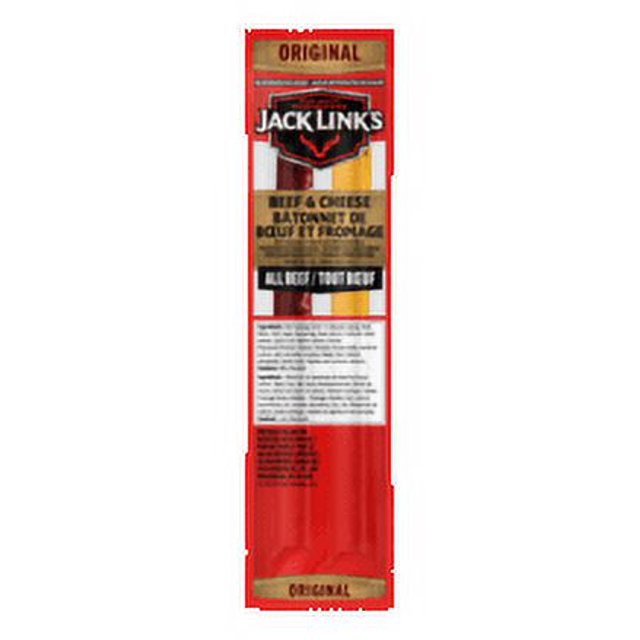 Jack Link's Pepperoni & Cheese Collation de 34 g Contenant du Vrai Pepperoni Non Salé et du Fromage du Wisconsin 100 % dans un Emballage Rectangulaire Rouge, Offrant une Collation de jerky et de Viande Séchée Riche en Protéines, Convenant aux Boîtes à Lunch et à la Consommation sur le Pouce.