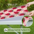 thumbnail image 6 of Strawberry Plants Fruit Flower Pink Pattern Square Fitted Tablecloth with Elastic Edge,Square Table Cover,Washable Elastic Table Cover for Home Kitchen Party Decor 34"x34", 6 of 6
