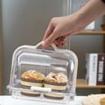 thumbnail image 5 of Clear Plastic Flip-Top Bread Cake Storage Box | 8.38x8.38x7.08 Inch Food Container with Secure Lid | Kitchen Pantry Organization for Baked Goods, 5 of 6