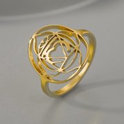 CXWIND Mandala Lotus Flower Chakra Ring Stainless Steel Women Jewelry Meditation Religion Vintage Finger Rings