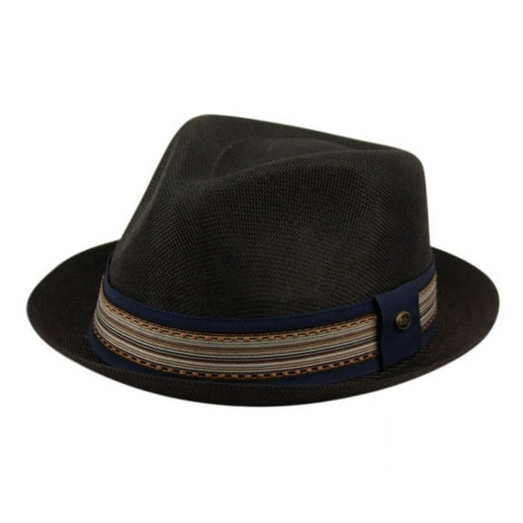 Men's Fashion Linen Fedora Sun Hat with Stripe Band