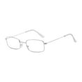 thumbnail image 1 of Reflective Silver Square Eyeglasses with Clear Lens for Men and Women RX, 1 of 9