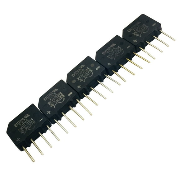 Pack of (5) 2KBP02M 2KBP02M-E4/51 Diode Rectifier Bridge Single 200V 2A 4-Pin Case KBPM