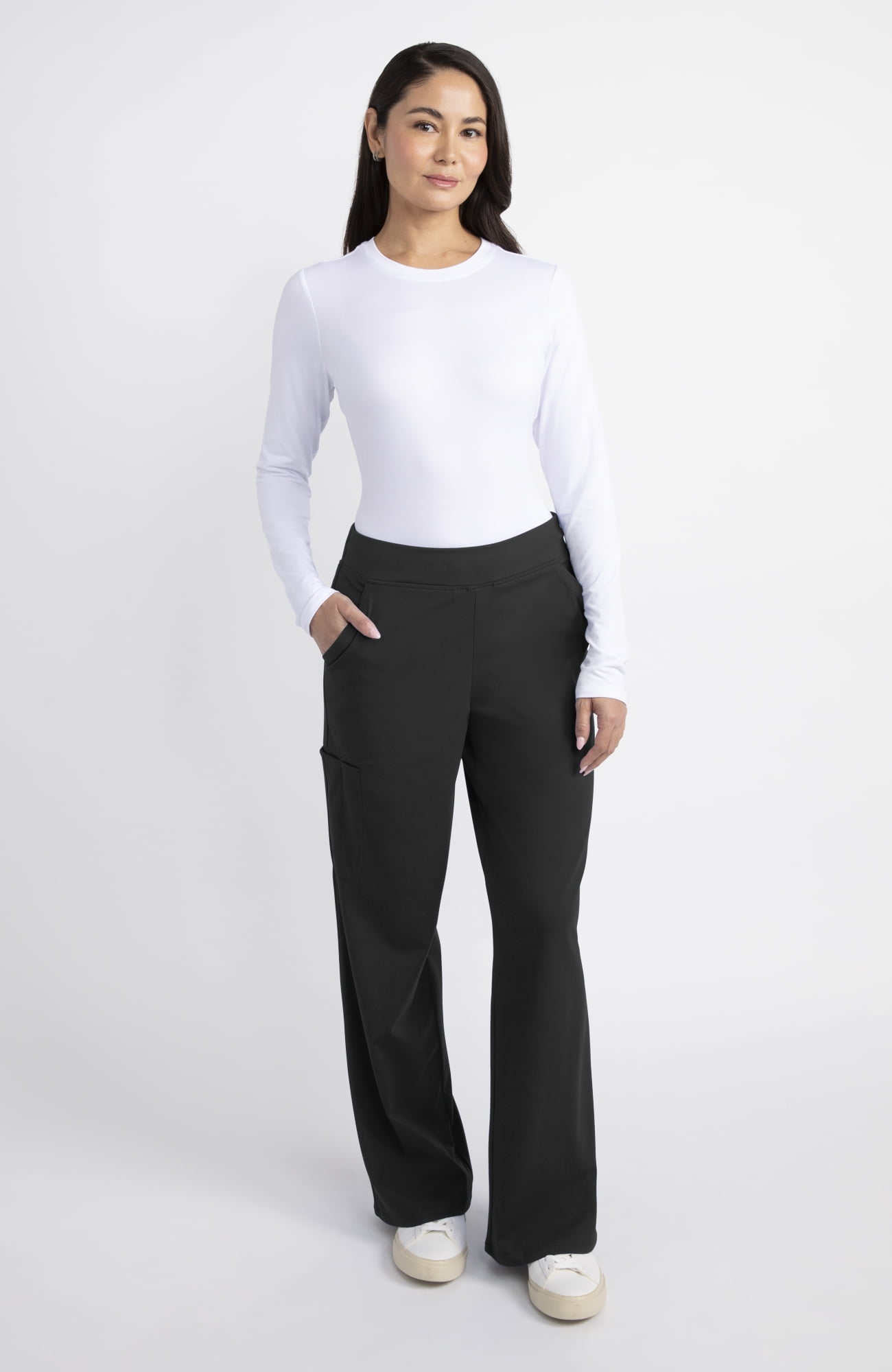 Gildan Wide Leg Pull-On Cargo Scrub Pant, 2-Way Stretch, Sizes XS-2XL