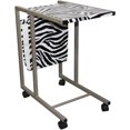 thumbnail image 1 of 24.25" Tall Portable Metal Laptop Cart / Desk, Zebra Print, 1 of 3