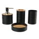 thumbnail image 1 of Juego de 4 accesorios de baño, soporte para cepillo de dientes, decoración para baño, jabón negro, 1 of 9