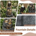 thumbnail image 7 of HOMEDIARY 39.1" H Outdoor Water Fountain, 4-Tier Cascading Waterfall Fountain with LED & Adjustable Pump, Garden Water Feature with Bald Eagle Statue, Natural Rock Finish for Patio, Backyard & Indoor, 7 of 7