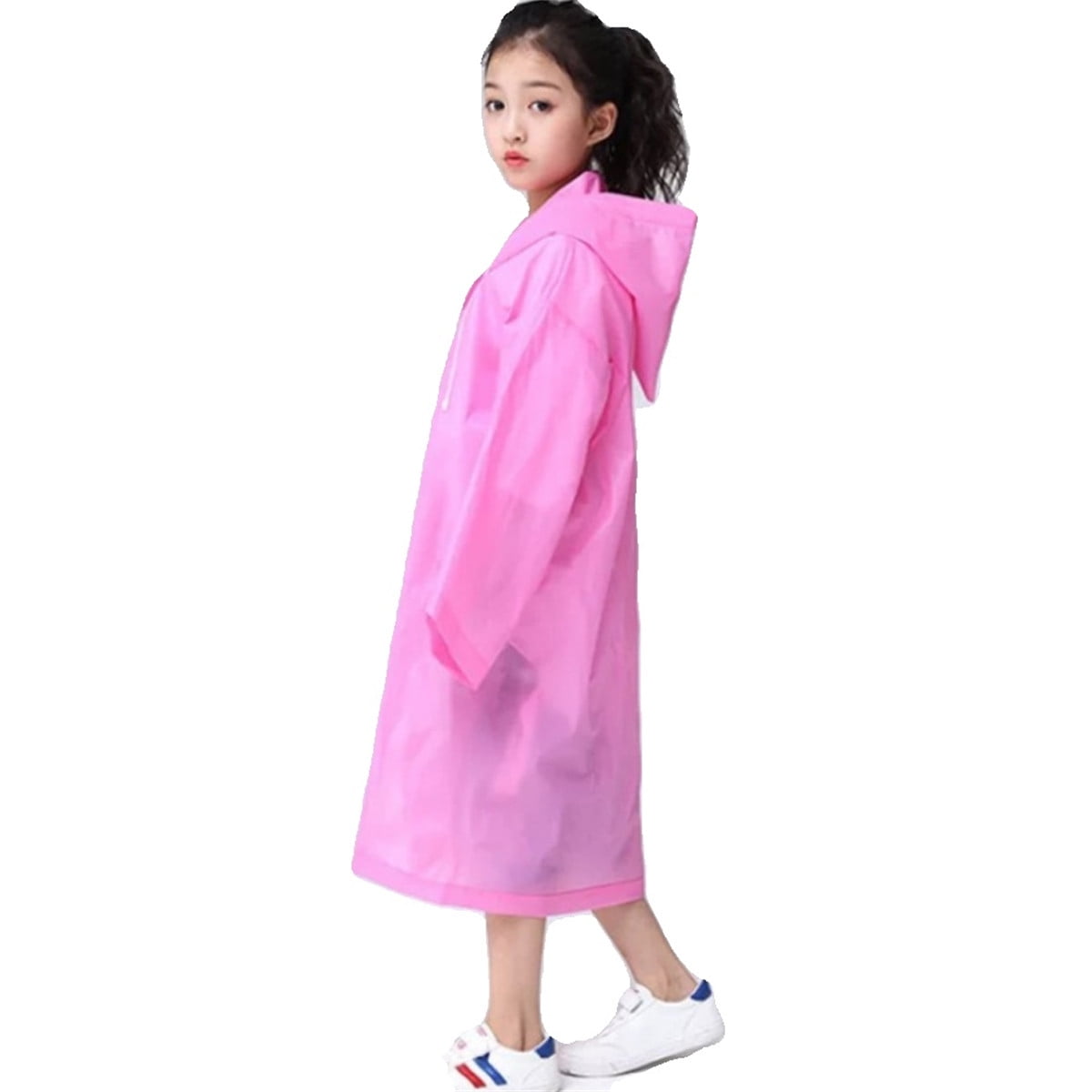 Disposable Waterproof Jacket Clear PVC Raincoat Rain Coat Hooded Poncho Rainwear