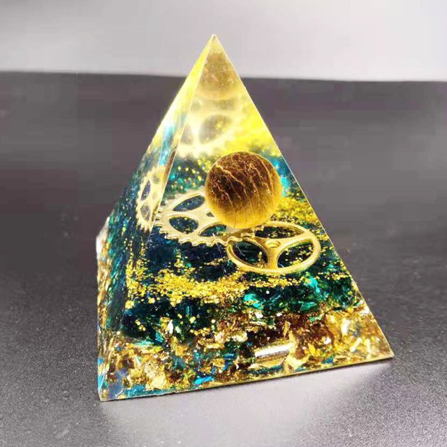 de cristales naturales - Punto de energía Protección EMF Generador de energía cargada Energía Meditación Decoración para CUTICAT Pirámide de orgón