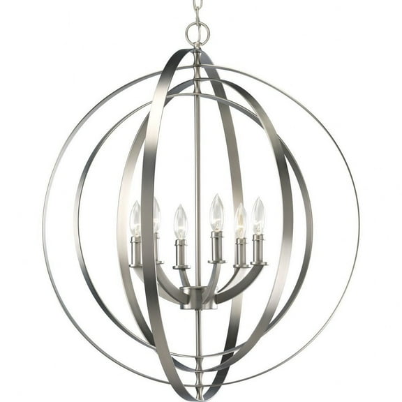 P3889-126-Progress Lighting-Equinox - 6 Light in Luxe and New Traditional and Transitional style - 27.75 Inches wide by 30 Inches high-Burnished