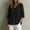 Black, variant on Womens Summer Cotton Linen Gauze Blouse Peter Pan Collar 3/4 Sleeve Button Down Puff Cuff Soft Lightweight Casual Work Shirt, Black 3XL