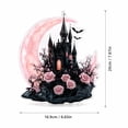 thumbnail image 2 of Halloween Decor, Gothic Halloween Decor, Pink Halloween Decorations, Halloween Decorations for Home, 8X7 Inch 2D Acrylic Castle Desktop Stand with 1 Matching Base, Spooky Black, 2 of 5