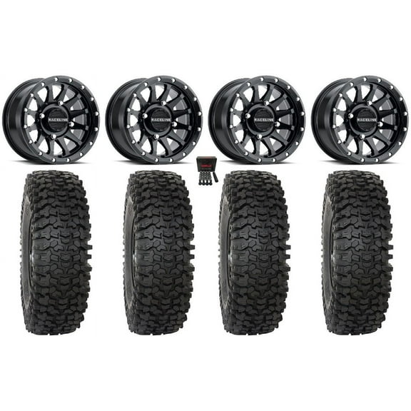 Raceline Trophy 14" Wheels Black  38mm 28" RC500 Tires Polaris RZR XP 1000 / PRO XP / Ranger XP 900/1000