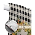thumbnail image 6 of Swag Curtains, Sunflower Wreath Hello Spring On Black White Plaid Rod Pocket Kitchen Curtains Valances Tier Curtains Swag Valance Curtains for Bedroom Living Room 36" x 63", 2 Panels, 6 of 6