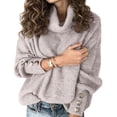 thumbnail image 2 of Women'S Oversized Chunky Pullover Sweaters Cowl Neck Long Sleeve Winter Slouchy Loose Knit Sweaters Gray L, 2 of 8