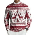 thumbnail image 2 of Homeyce Men's Christmas Crewneck Sweaters Long Sleeve Soft Knitted Sweaters Christmas Reindeer Snowflake Soft Cute Ugly 2025 Novelty Christmas Sweater Christmas Pattern Xmas Pullover Tops,Red 4XL, 2 of 6