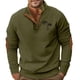 thumbnail image 4 of Blusa y camisa de manga larga con cuello alto para hombre, estilo casual, con estampado de palmeras color cacao, deportiva, con cuello alto, botones y patchwork, de poliéster., 4 of 7