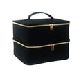 thumbnail image 1 of Caja de almacenamiento de esmalte de uñas Seitruly organizador de doble capa bolso de nailon negro, 1 of 6