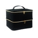 thumbnail image 1 of Vogacara Caja de almacenamiento de esmalte de uñas, organizador portátil de doble capa, aceite esencial cosmético, bolso de mano de gran Bolsas de maquillaje Negro, 1 of 6