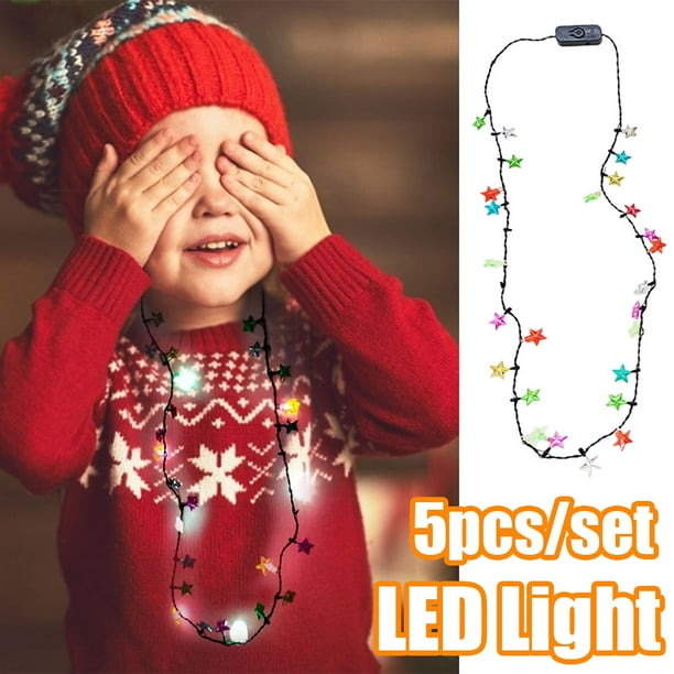 Flashing christmas light clearance necklace