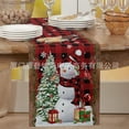 thumbnail image 1 of New Red Poinsettia Christmas Table Flag Snowflake Decorative Vintage Linen Tablecloth Tablecloth, 1 of 7