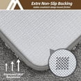 thumbnail image 5 of Toilet Rugs U-Shaped 24"x20",Soft Absorbent Bath Mat with Non-Slip TPR Backing, Machine Washable Shaggy Bath Rug for Toilet,Grey, 5 of 8