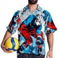 thumbnail image 4 of Ice Hockey Men's Casual Printed Button Down Short Sleeve Spread Collar Beach Shirts for Summer, Unisex, 4 of 6